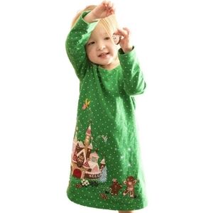 Hannah Andersson Applique Gingerbread Christmas dress